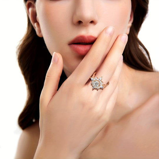 Elegant Floral Moissanite Ring