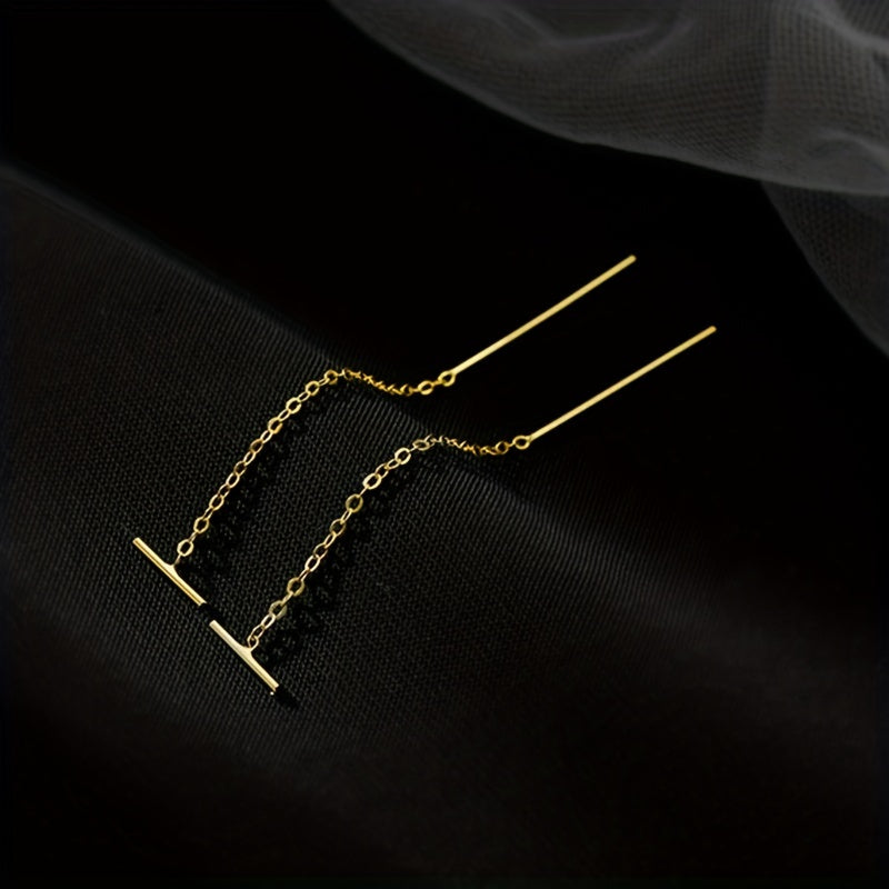 Golden Simple Threader Earrings