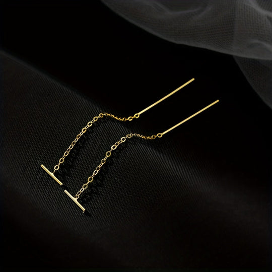 Golden Simple Threader Earrings
