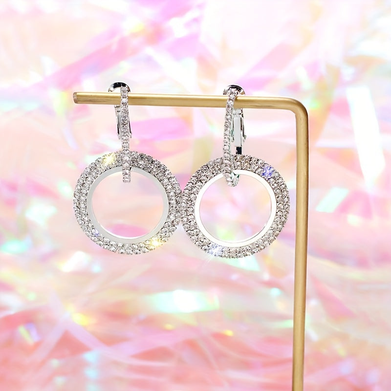 Hollow Circle Pendant Hoop Earrings