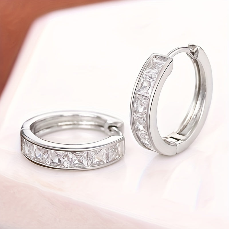 Minimalist Zirconia Hoop Earrings