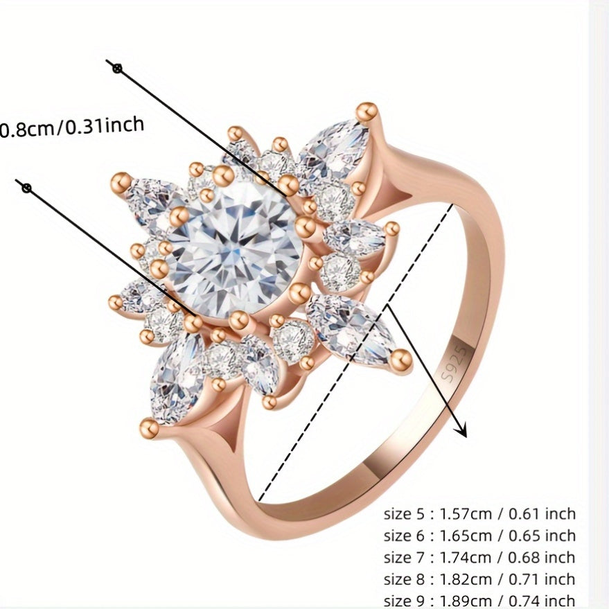 Elegant Floral Moissanite Ring