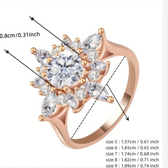 Elegant Floral Moissanite Ring