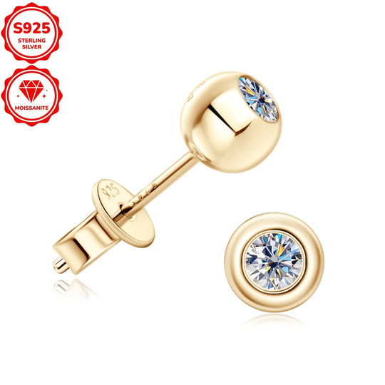 Round Moissanite Bubble Earrings