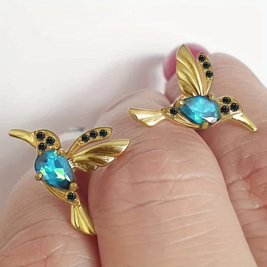 Elegant Birdie Ear Line Dangle Earrings
