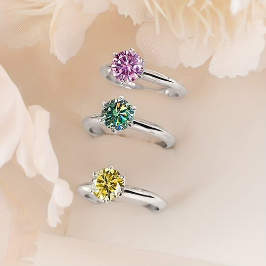 Authentic Moissanite Round Ring