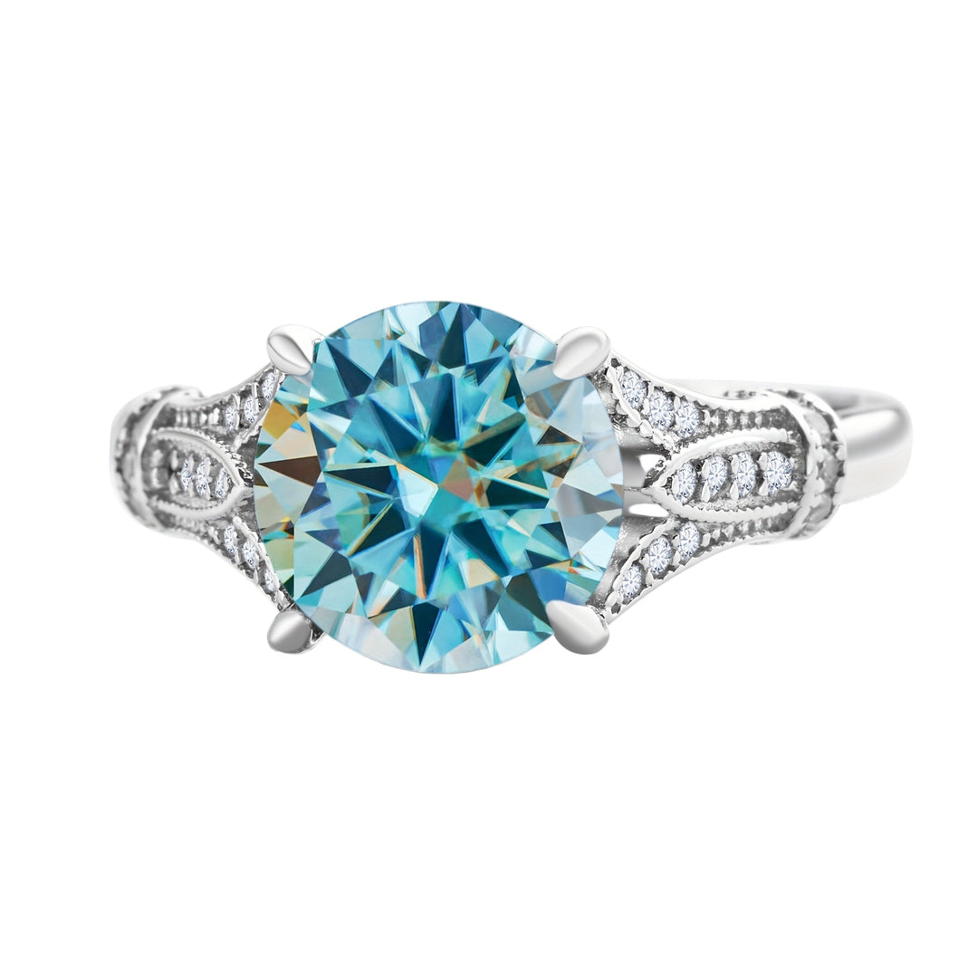Elegant Round Moissanite Engagement Ring