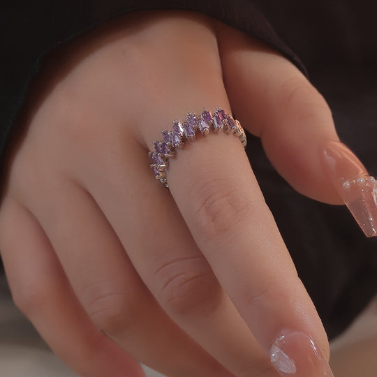 Elegant Purple Cubic Zirconia Ring