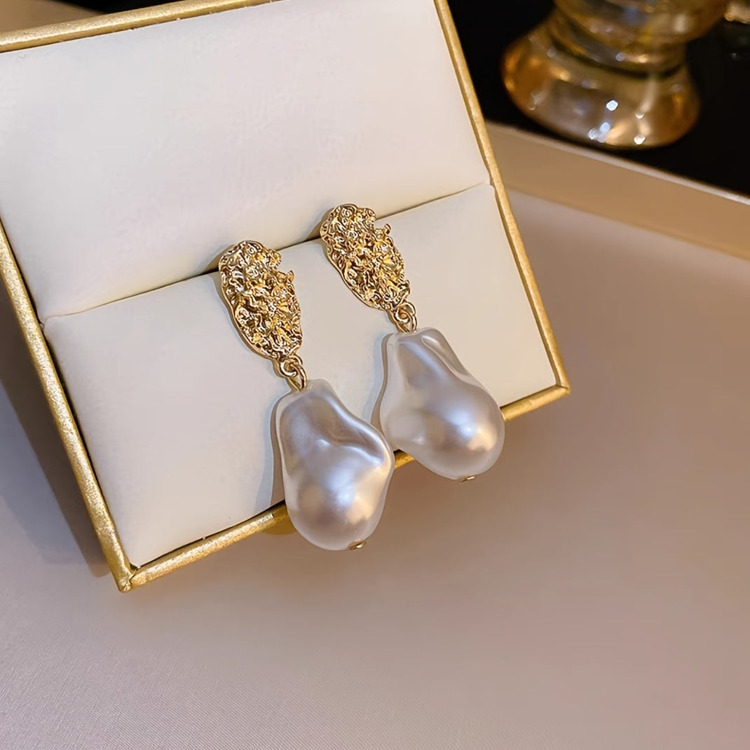 Geometric Irregular Faux Pearl Earrings