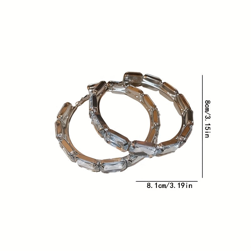 Exaggerated Rectangular Hoop Earrings