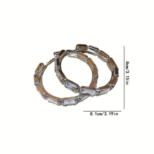 Exaggerated Rectangular Hoop Earrings