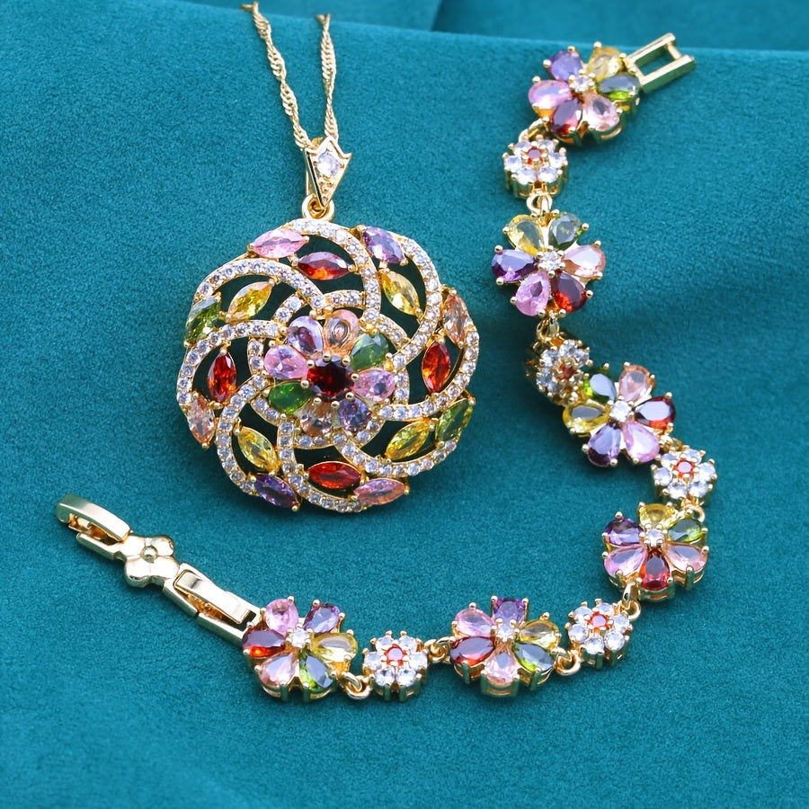 Bohemian Colorful Zirconia Jewelry Set