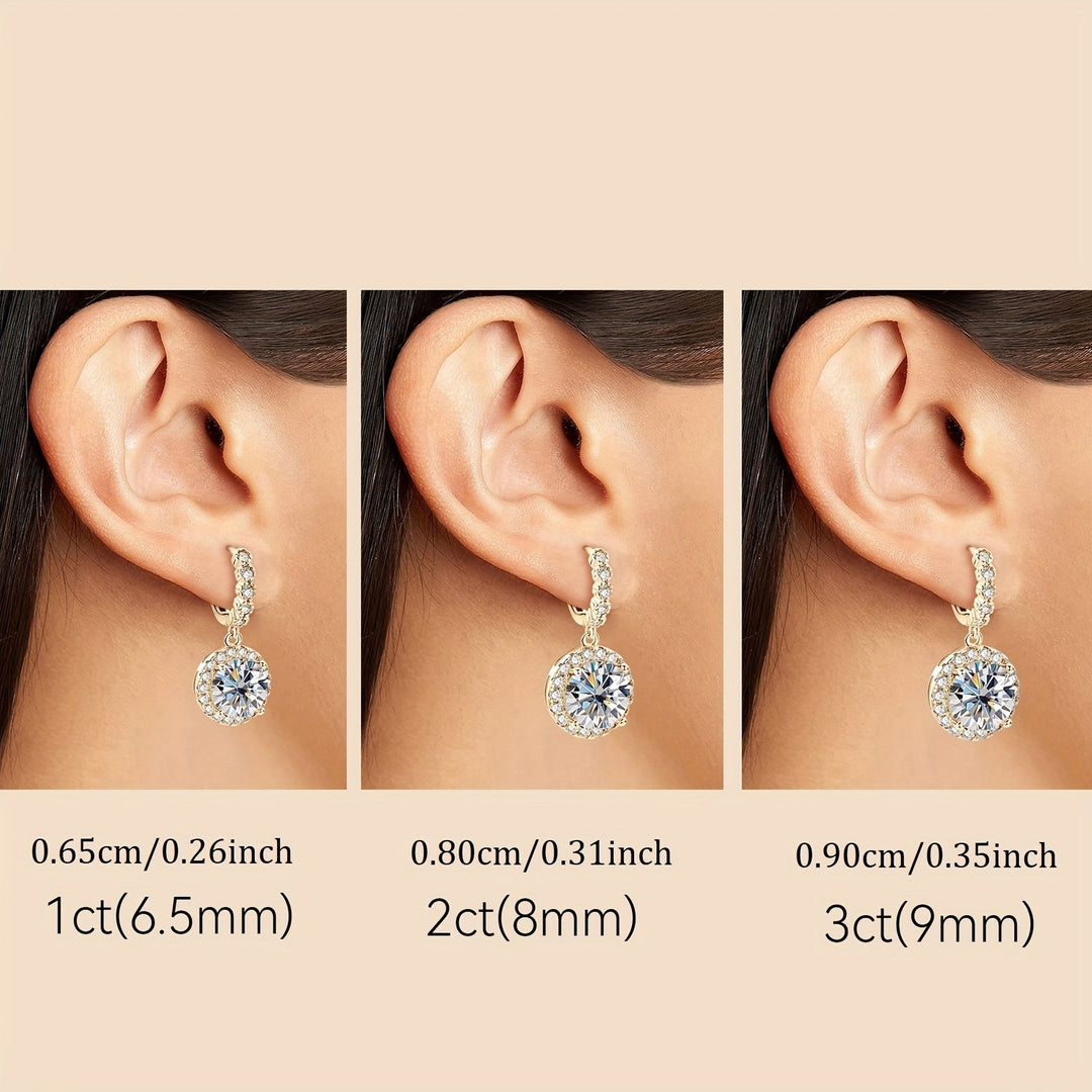 Stylish Round Moissanite & Zirconia Earrings