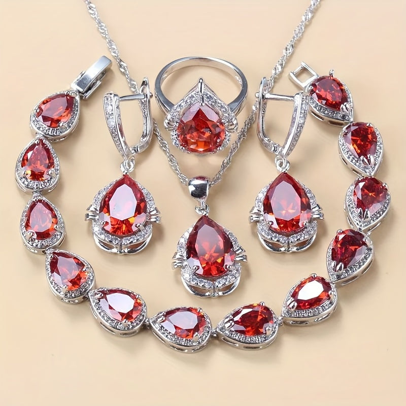 Elegant 5-Piece zirconia Jewelry Set