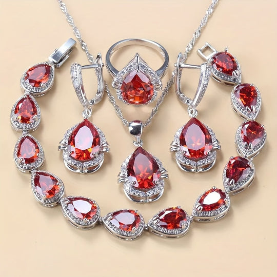 Elegant 5-Piece zirconia Jewelry Set