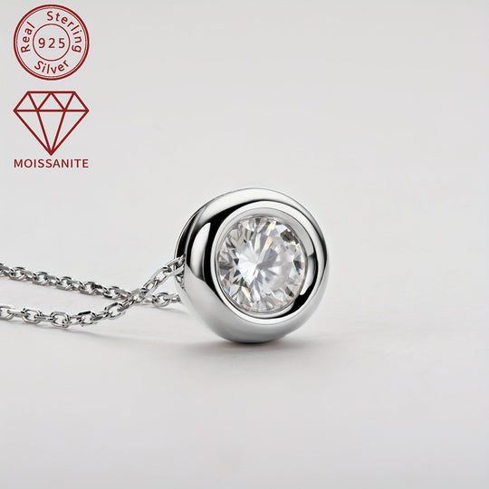 Elegant 925 Silver Moissanite Pendant Necklace