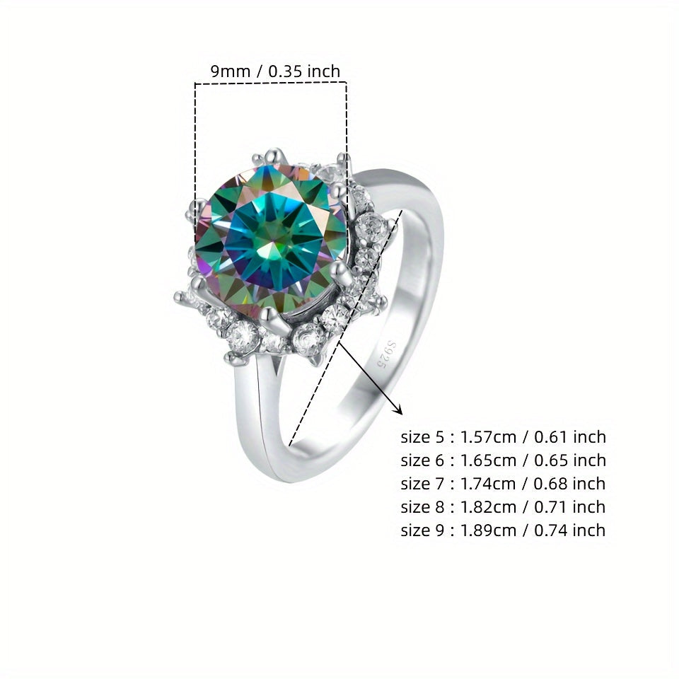 Trendy Round Moissanite Ring