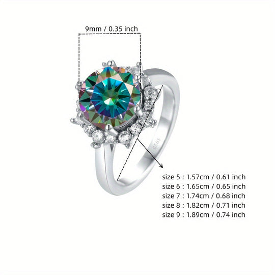 Trendy Round Moissanite Ring