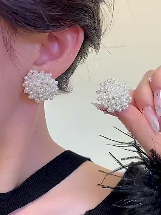 Elegant Faux Pearl Stud Earrings