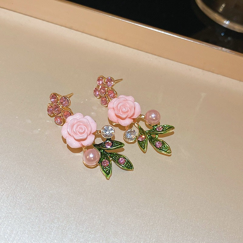 Floral Pearl Drop Earrings