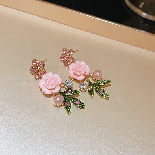Floral Pearl Drop Earrings