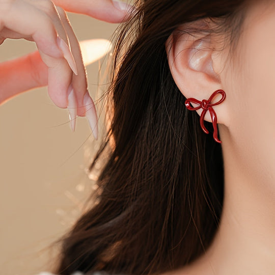 Vintage Bowknot Stud Earrings