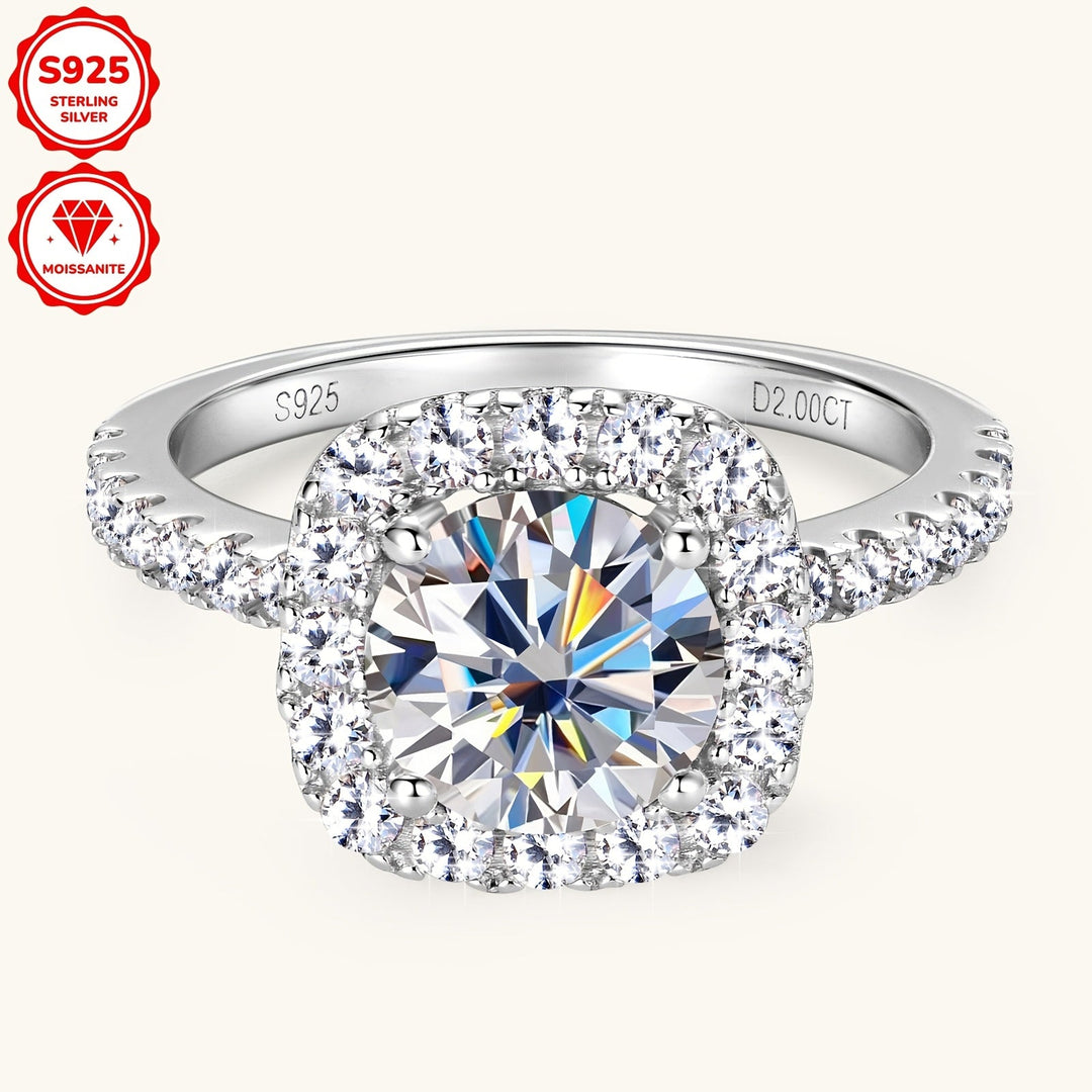925 Silver Moissanite Engagement Ring