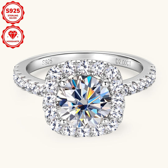 925 Silver Moissanite Engagement Ring
