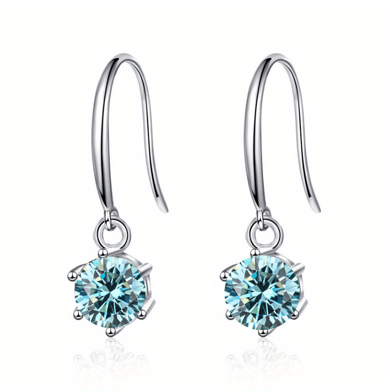 Delicate Round Moissanite Hook Earrings