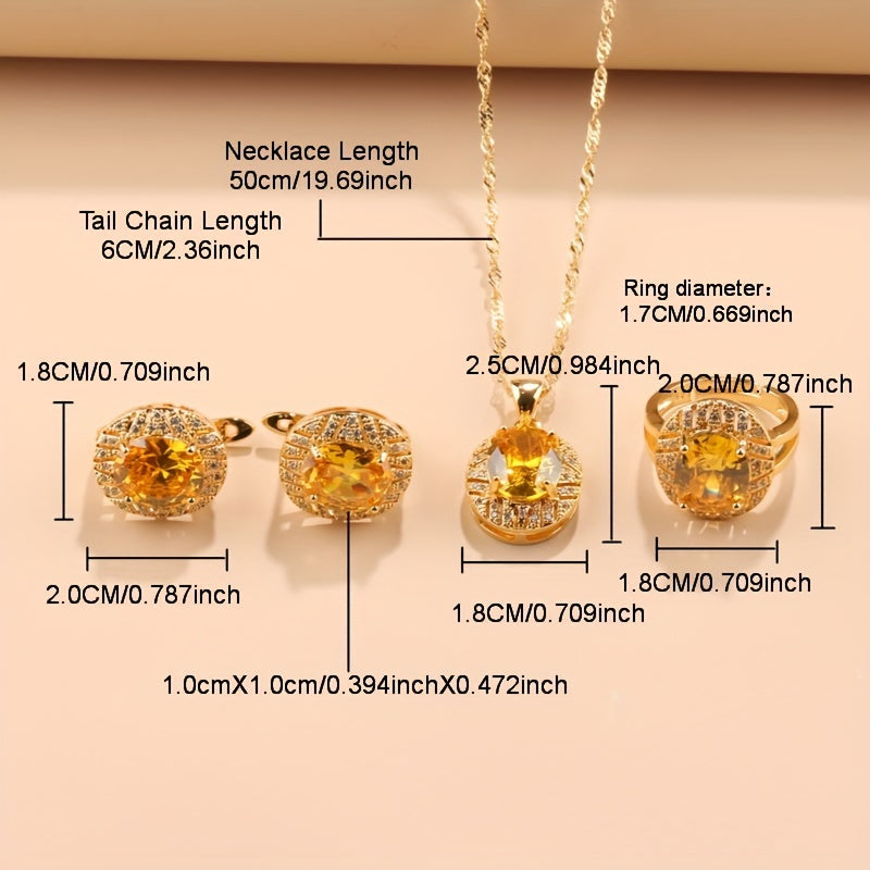 5-Piece Luxury Zirconia Bridal Jewelry Set