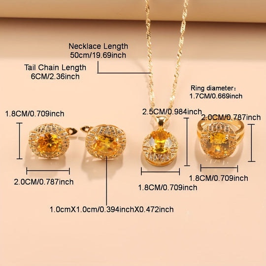 5-Piece Luxury Zirconia Bridal Jewelry Set