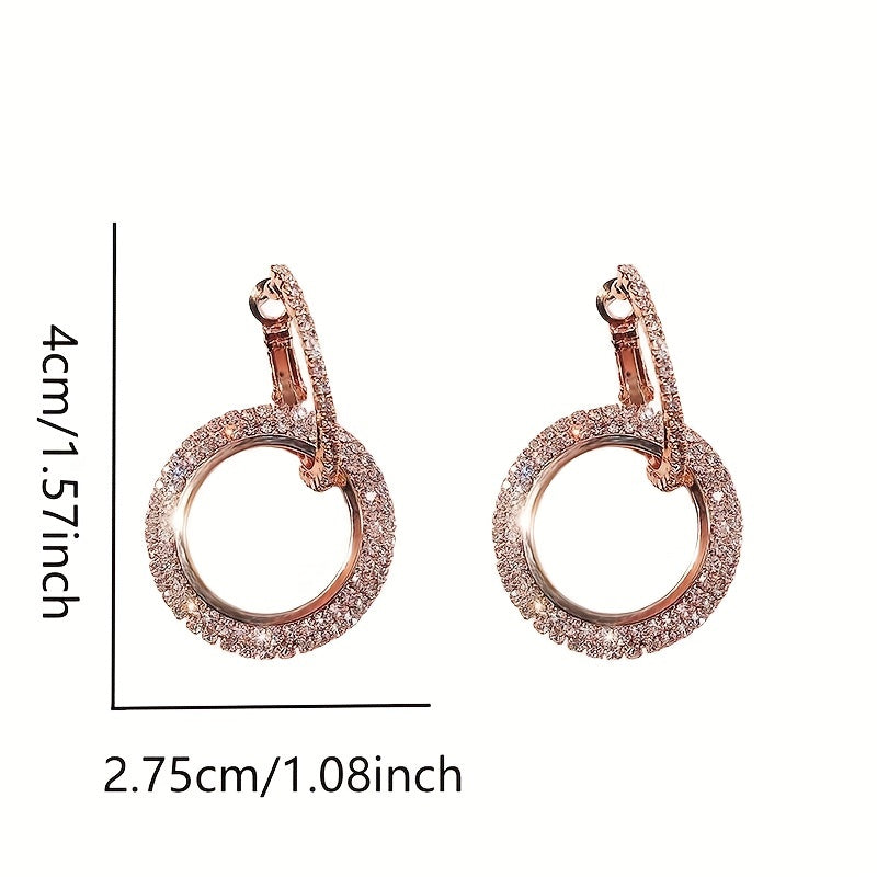 Hollow Circle Pendant Hoop Earrings