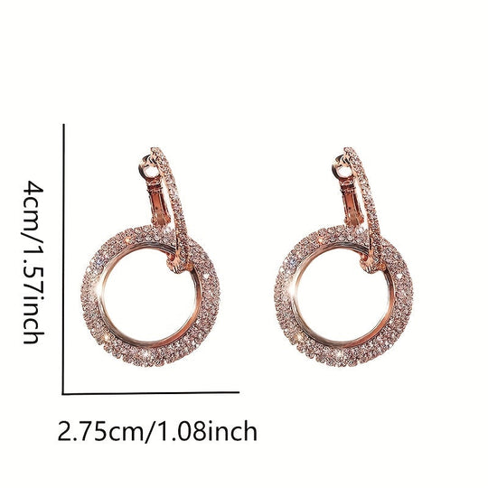 Hollow Circle Pendant Hoop Earrings