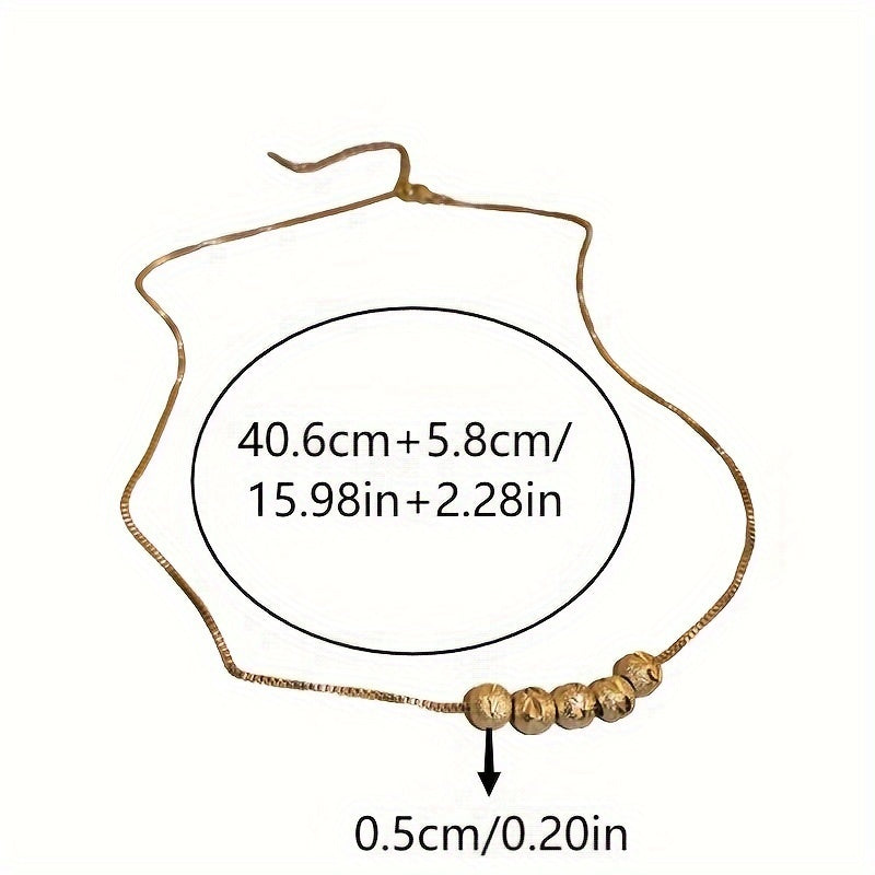 Round Beaded Golden Necklace