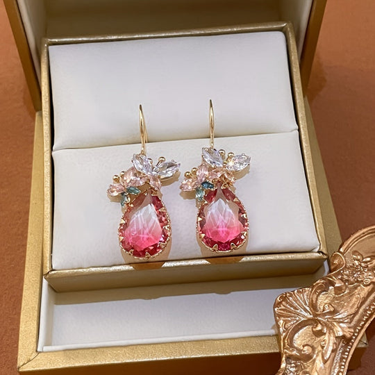 Elegant Butterfly & Water Drop Dangle Earrings