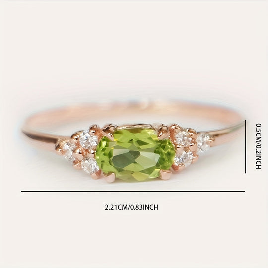 Inlaid Oval Synthetic Zirconia Ring