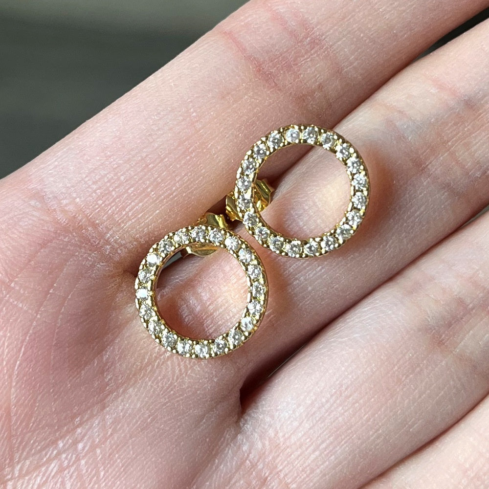 Trendy Circle Zirconia Stud Earrings