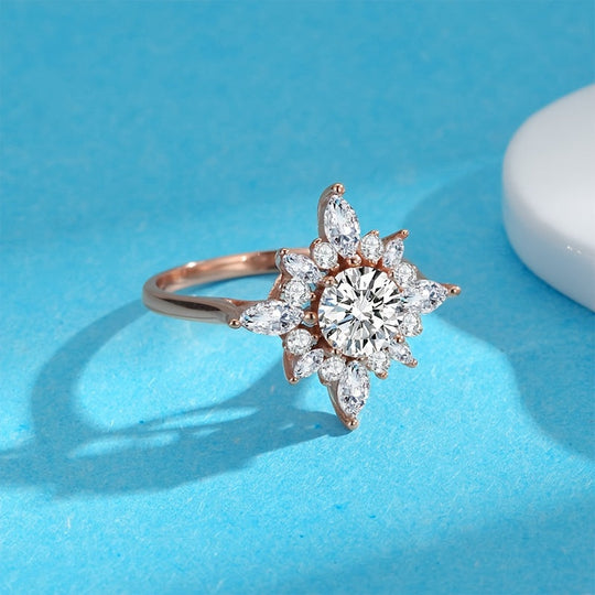 Elegant Floral Moissanite Ring