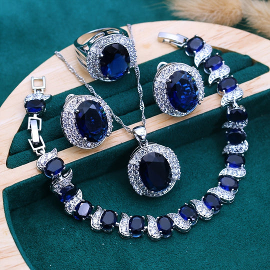 Retro 5pcs Zirconia Jewelry Set