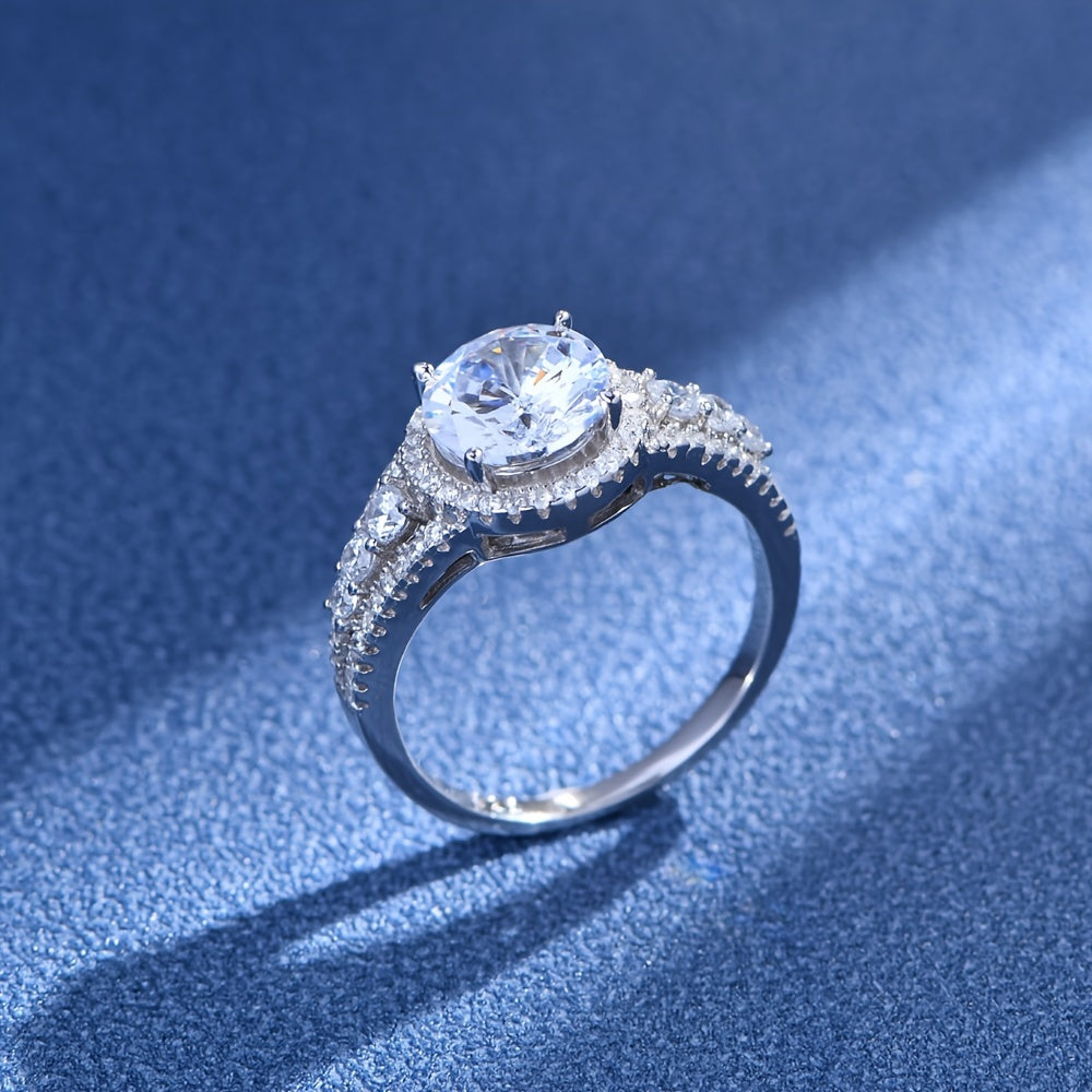 Luxury Blue Moissanite Ring