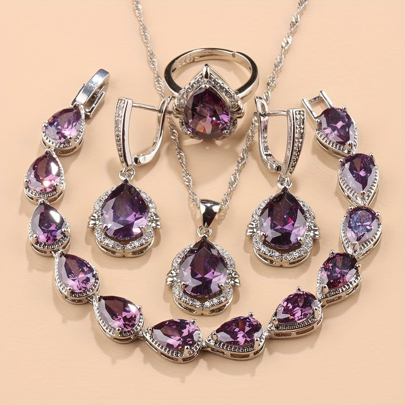 Elegant 5-Piece zirconia Jewelry Set