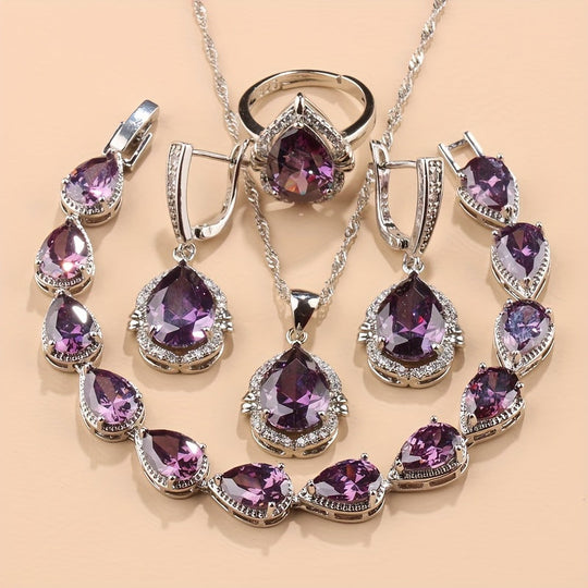 Elegant 5-Piece zirconia Jewelry Set