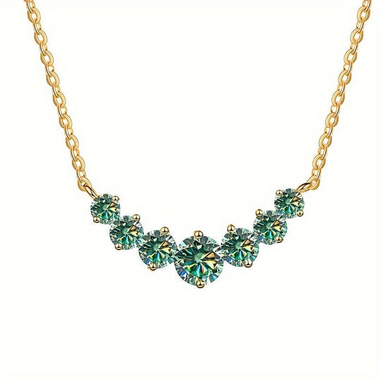 Gold-Plated Moissanite Pendant Necklace