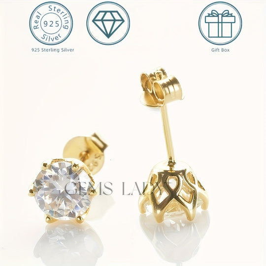 D Color Moissanite Stud Earrings