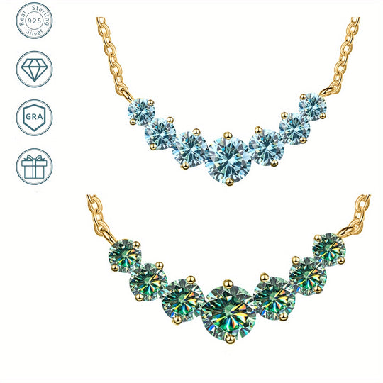 Gold-Plated Moissanite Pendant Necklace