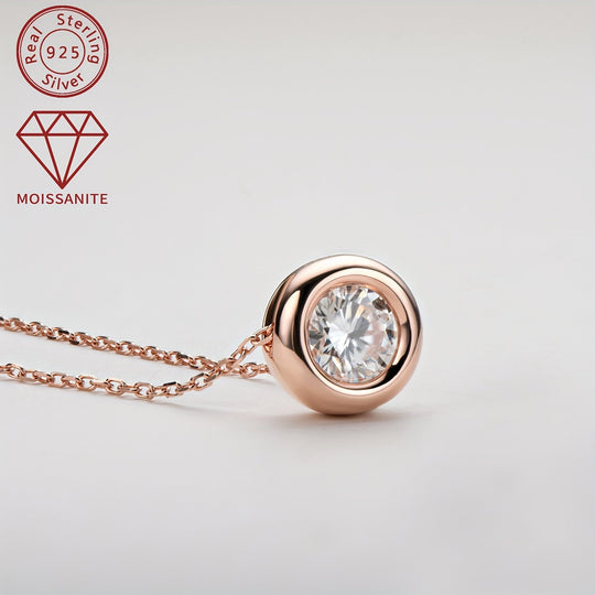 Elegant 925 Silver Moissanite Pendant Necklace