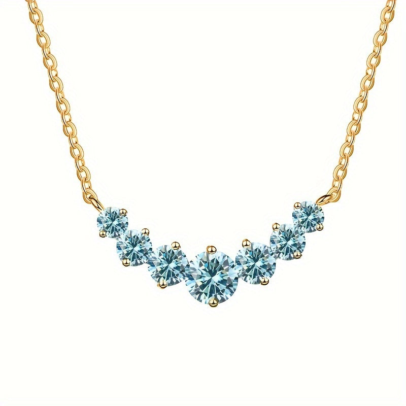 Gold-Plated Moissanite Pendant Necklace
