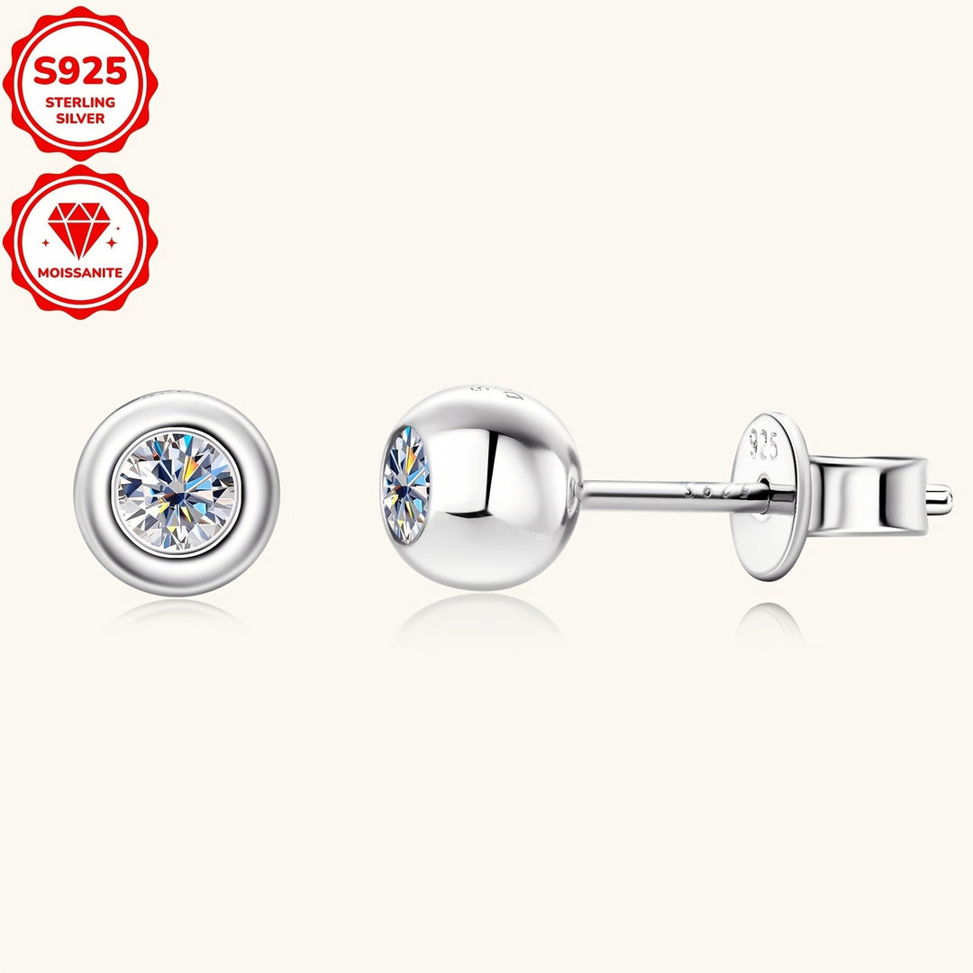 Round Moissanite Bubble Earrings
