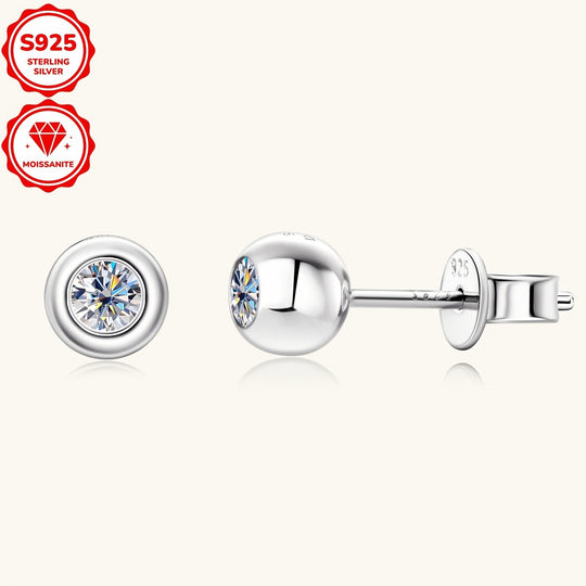 Round Moissanite Bubble Earrings