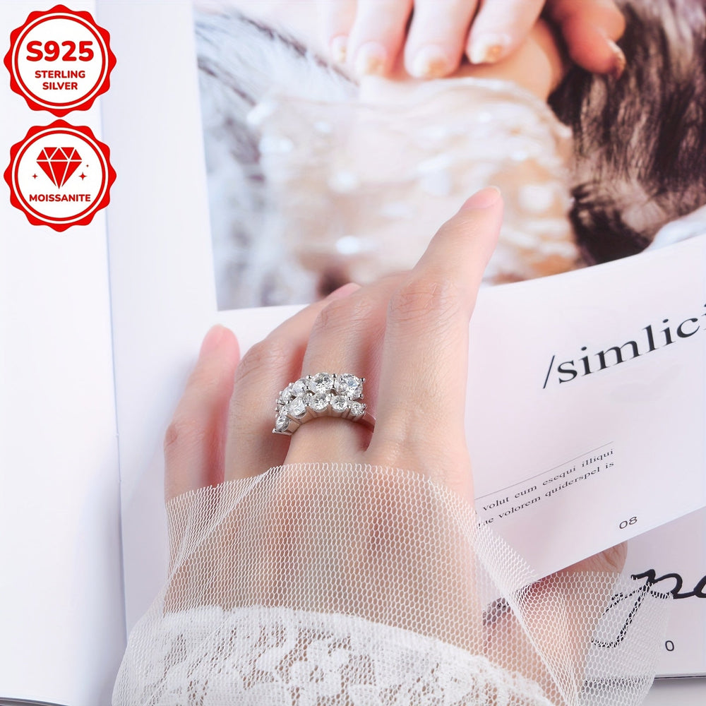 Round Moissanite Double-Headed Band Ring